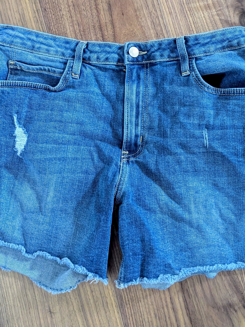 Just Black Distressed Blue Denim Cutoff Shorts